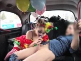 Gal in clown costume fucked by the driver for free fare
