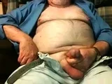 Hairy Grandpa Bear Strokes His Big Cock