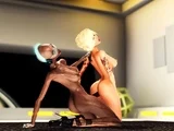 Hot alien sex in Saturn orbit. Sexy blonde loves black cock