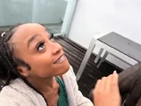 Petite Babe Blows Black Monster Cock