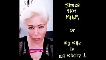 A mature woman with big saggy tits and a shaved pussy fucks herself with a sex toy in a solo video, after which her legitimate husband fucks her!