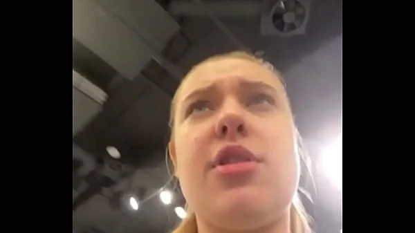 Creampie pussy. Squirting and fingering in public