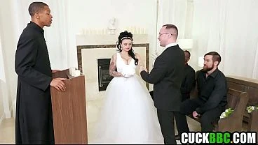 Cuck Hubby Watching Bride Threesomed By Priest & Black Bull
