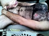 Hairy Horny Daddy Strokes His Big Cock