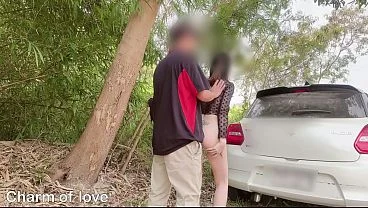 Having sex on the side of the road in the countryside.