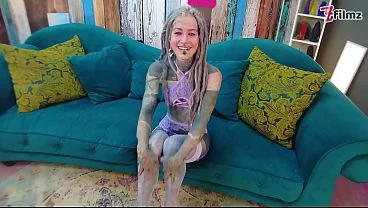 Sexy HIPPIE in Lingerie has wild sex with interviewer