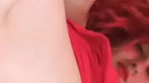 This redhead Spanish bitch does a sexy dance for her stepfather and then masturbates