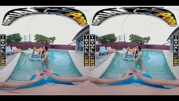 VIRTUAL PORN – Mandy Muse Takes Control After A Hot Oil Rub, Sucking And Fucking Her Stepbrother Outdoors