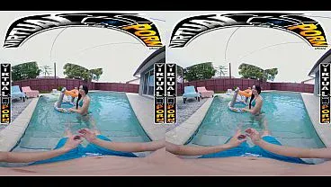 VIRTUAL PORN – Mandy Muse Takes Control After A Hot Oil Rub, Sucking And Fucking Her Stepbrother Outdoors