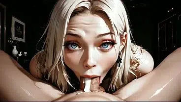 beautiful blonde woman sucks very hard cocks and looks at you with her big blue eyes – AI generated content